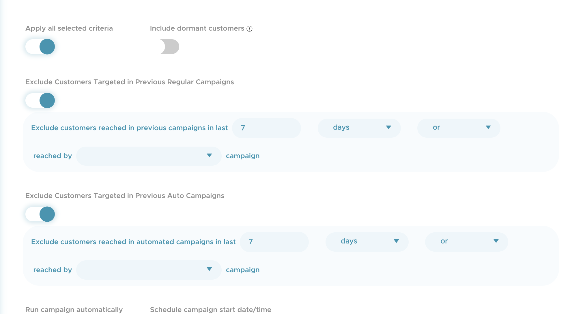 How to exclude customers from a marketing campaign